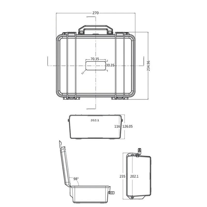 280x240x130mm Toolbox Safety Protector Box Organizer Hardware Storage Tool Case Impact Resistant Equipment Instrument Box