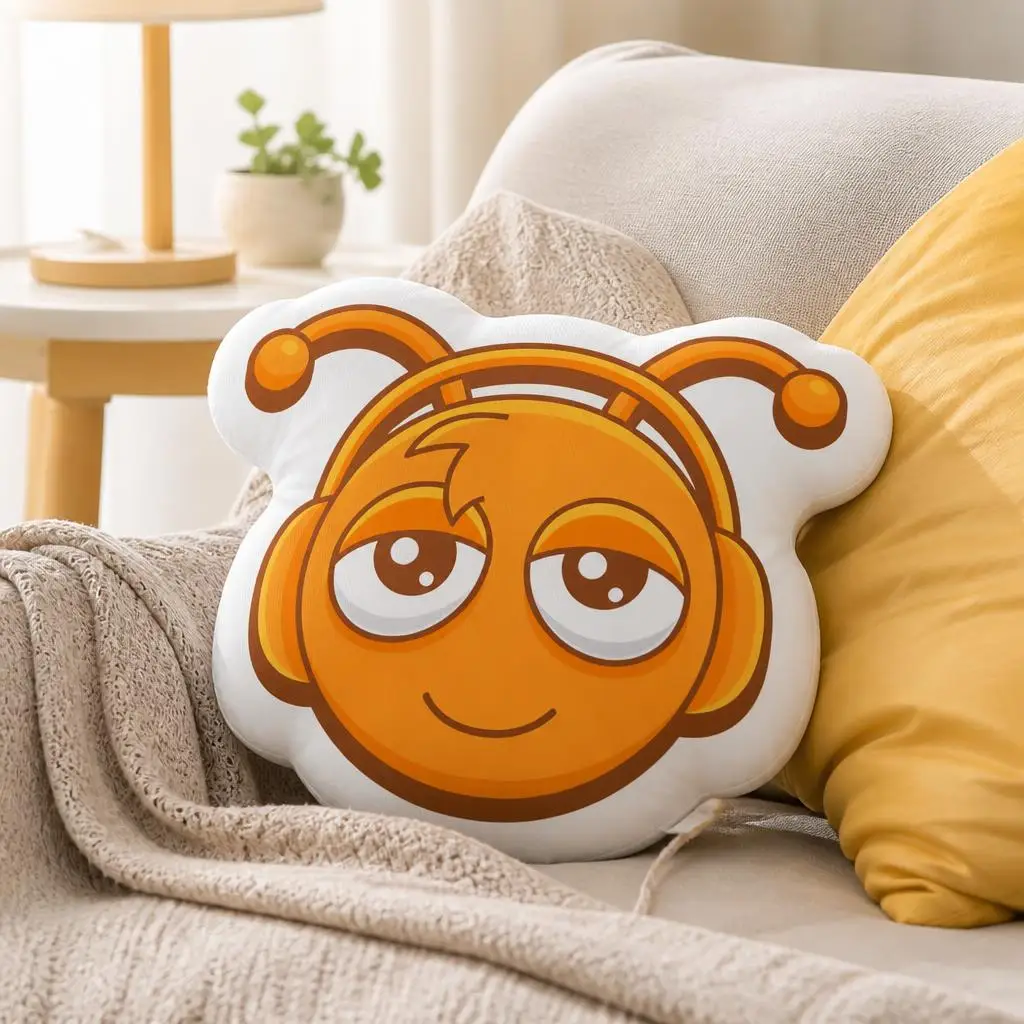 Sprunkies Oren Character Shaped Throw Pillow Cute Orange Cartoon Cushion Stuffed Decorative Sofa Bedroom Home Decor Gift