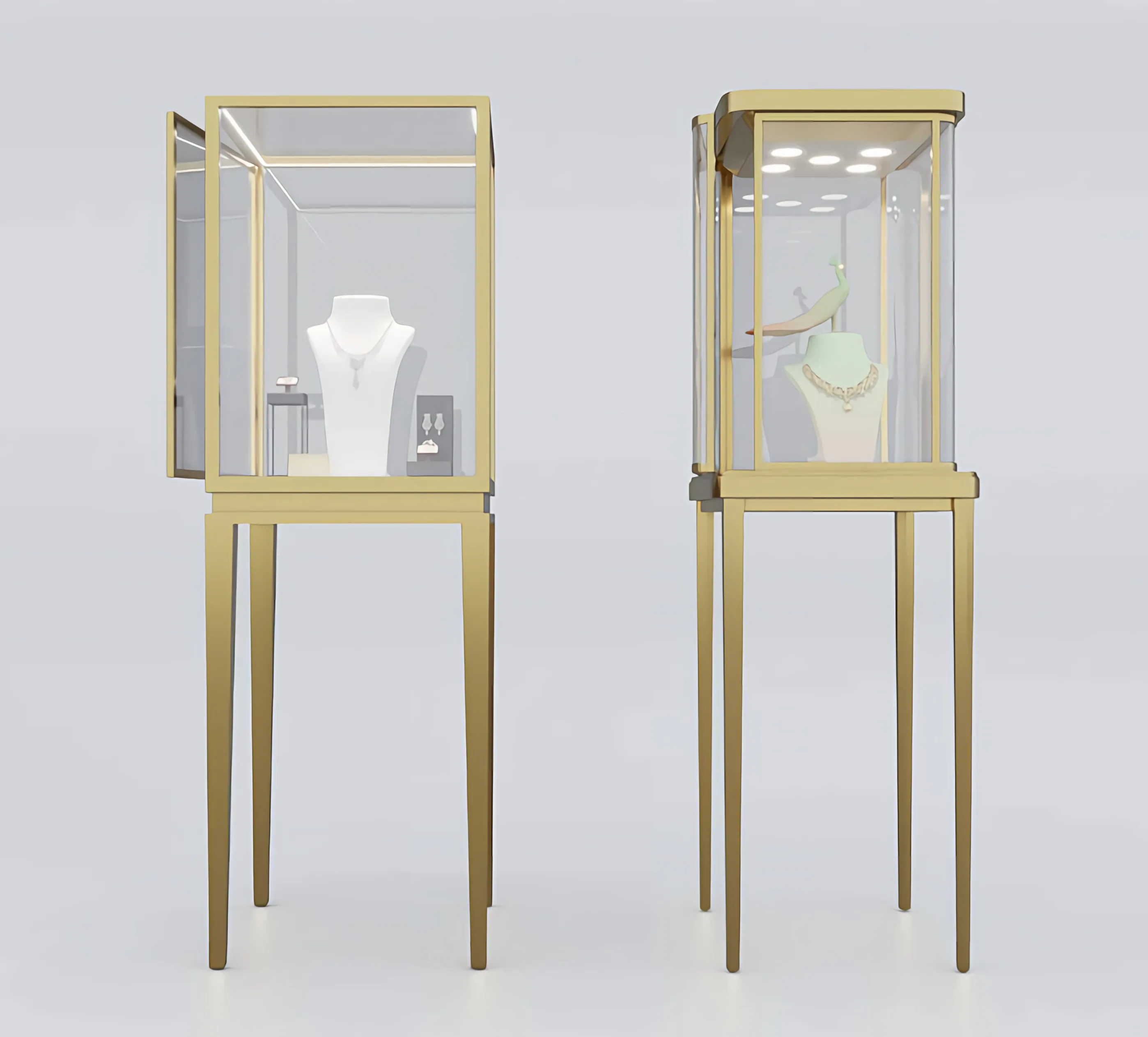 Custom.Einfache und modische Schmuckvitrine, hochwertige vertikale Glasvitrine, klassischer Schrank, Schmuckvitrine