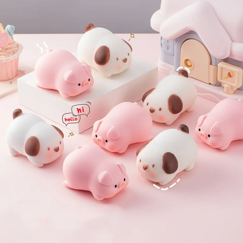 Criativo kawaii porco cão anti estresse brinquedos mole bolas de ventilação lento rebote ansiedade liberação beliscar brinquedo de apertar para adultos crianças