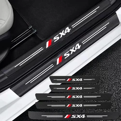 Auto Carbon Fiber Decals Stickers Car Door Threshold Scuff For Suzuki SX4 Accessories