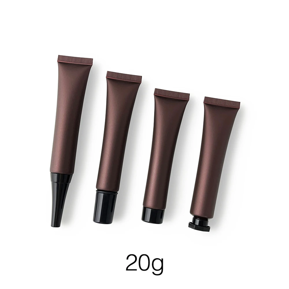 

20g Refillable Cosmetics Container 20ml Empty Eye Cream Squeeze Bottle Lotion Lip Balm Travel Packaging Plastic Brown Soft Tube