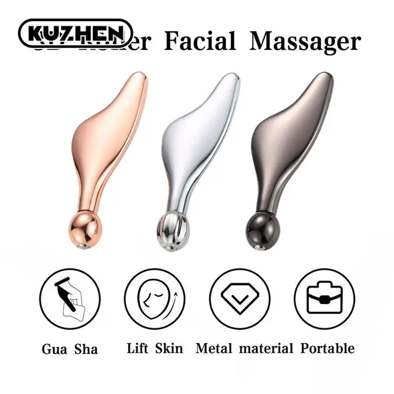 Metal Gua Sha Board Face Massager Dolphin Ball Roller Zinc Alloy Scraper Face Lifting Massage Beauty Skincare Guasha Beauty Tool