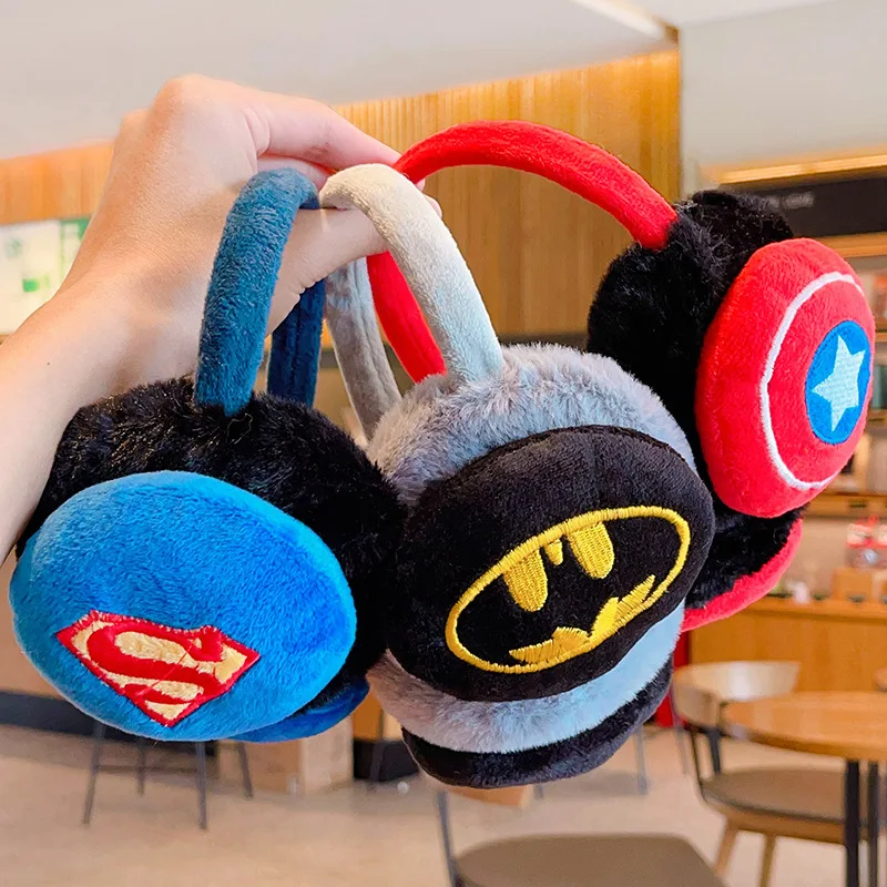 

Marvel Spider Peripheral Movie Children's Winter Plush Warm Cartoon Cute Windproof Ear Warmer Plush Outdoor Anti-freeze Earmuffs
