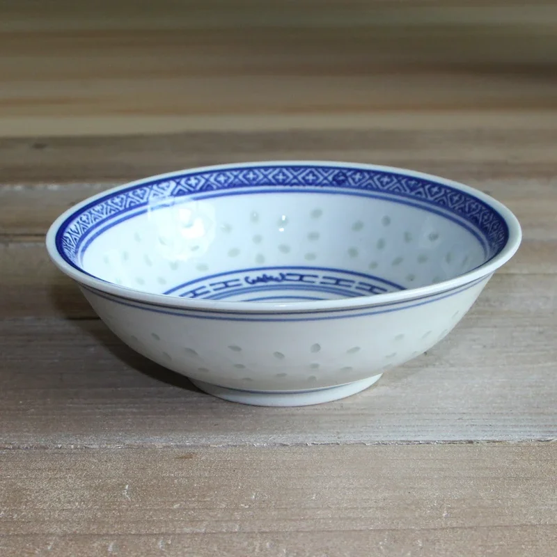 Jingdezhen Blue and White Porcelain Ceramic Ramen Bowl Dinner Plate Vintage Chinese Underglaze Tableware Kitchen Accessories