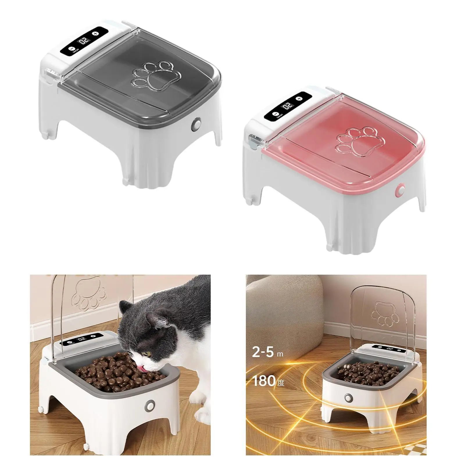 

Автоматическая кормушка для домашних животных с таймером, контейнер для лакомства еды, практичная приподнятая собака с таймером