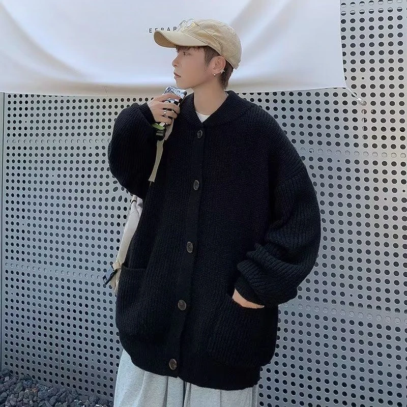 Maglione cardigan oversize in maglia larga da donna - Pullover casual ampio aperto sul davanti per l'autunno inverno primavera, tinta unita neutra