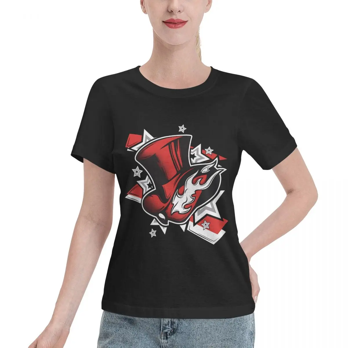 Limited Offer Persona 5 Royal The Phantom Thieves Logo Women's T-shirt Travel Regular Fit Tee