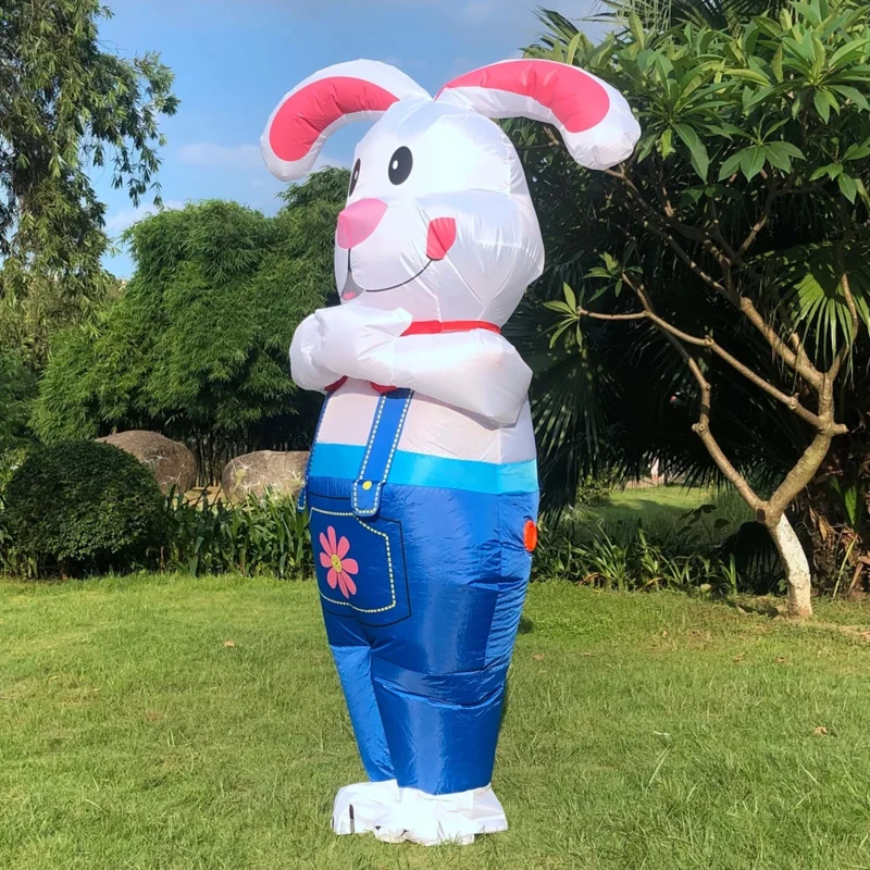 New Easter Bunny Egg Inflatable Costumes Suits Anime Mascot Rabbit Fancy Purim Halloween Christmas Cosplay Party Dress for Adult