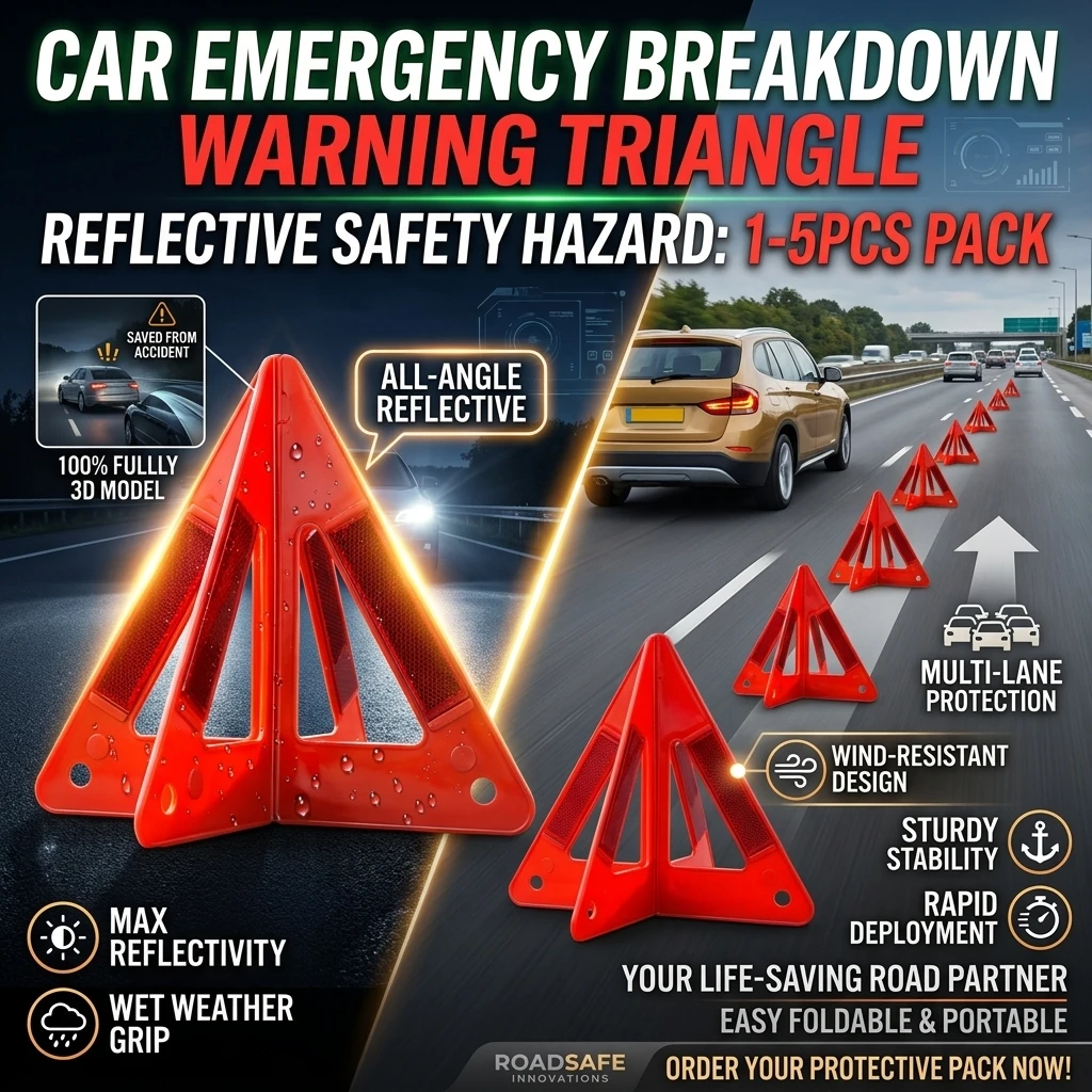Emergency Exit Sign - 1-5 Stück Auto-Notfall-Warndreieck, reflektierendes Sicherheits-Warndreieck, faltbares