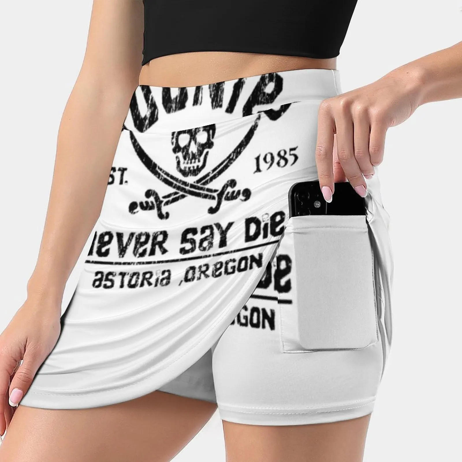 

The Goonies-Naver Say Die-Black On White Women's skirt Sport Skort Skirt With Pocket Fashion Korean Style Skirt 4Xl Skirts