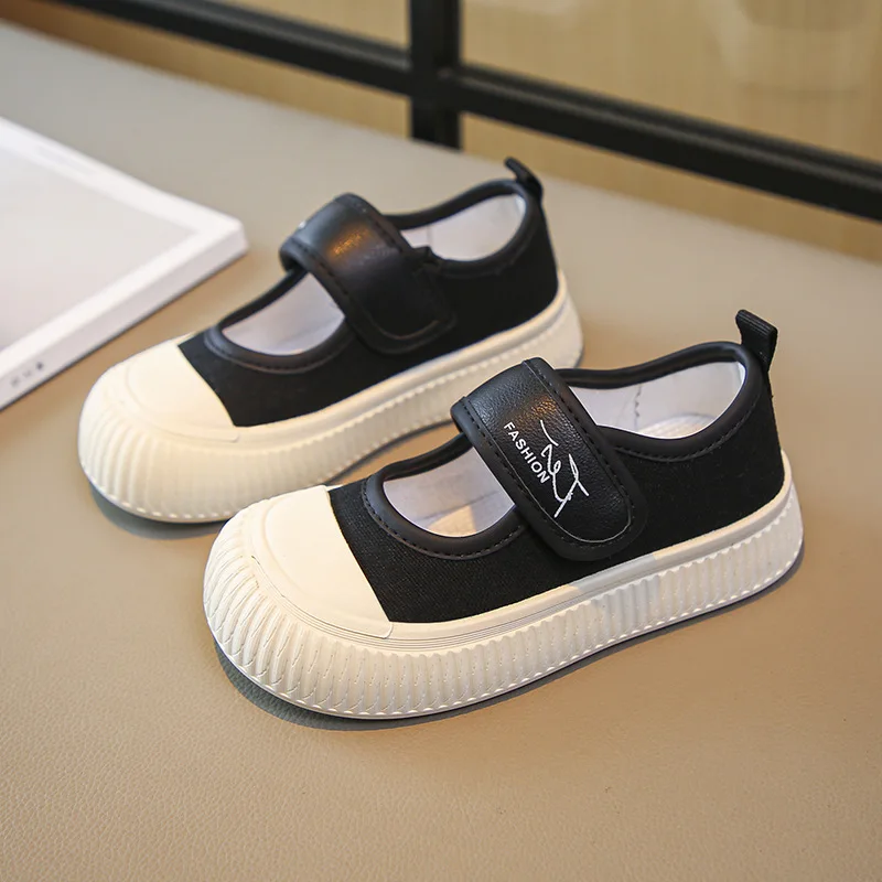 New Student Performance White Shoes Fashionable Children's Stylish Canvas Shoes Boys and Girls Casual Versatile Shoes  Big Kids