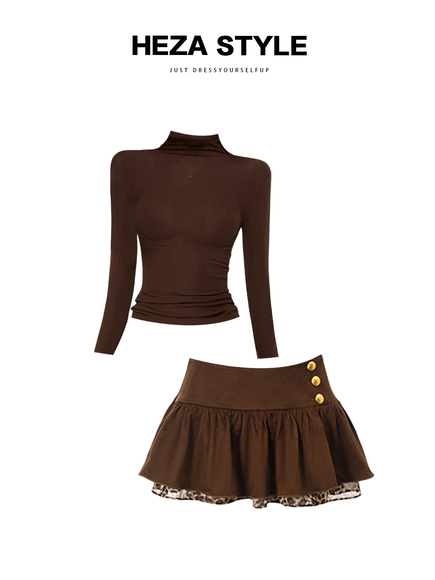 

HEZA большие размеры Pure Desire Spicy Girl с высоким воротником и бриллиантами, облегающий топ, женский осенне-зимний замшевый топ с леопардовым принтом, пу...