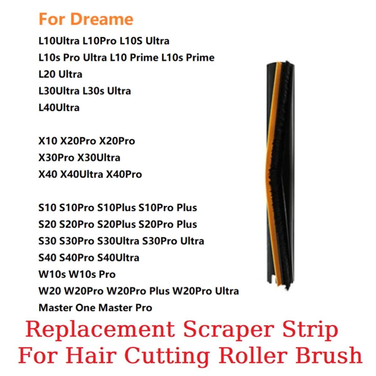 Replacement Roller Brush Wiper Strip for Dreame S10/S20/S30/X10/X20/X30/X40 All Series Vaccum Attachment Scrape Strip-Furlan