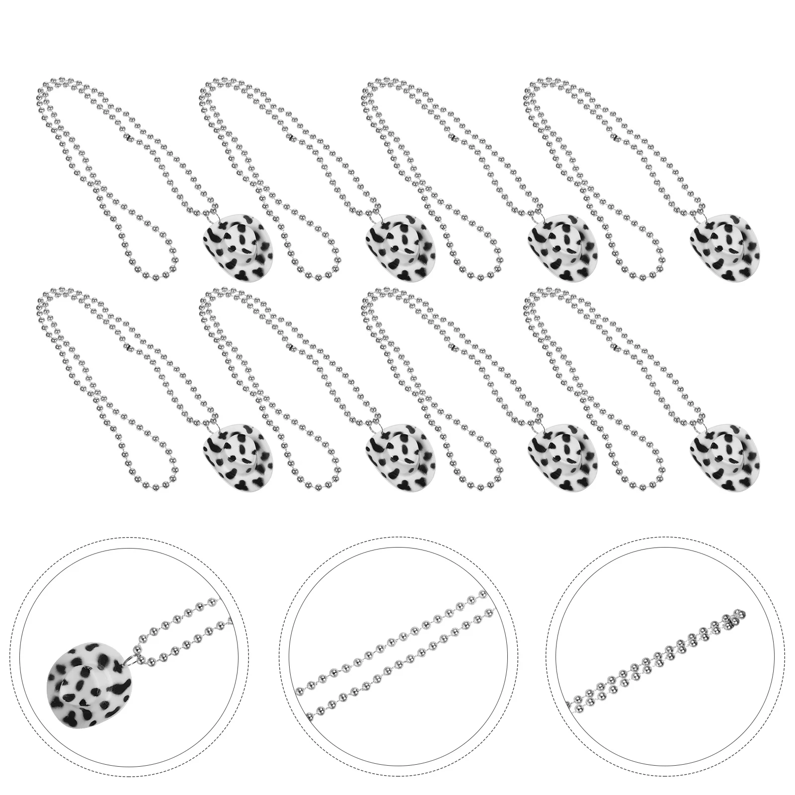 

12pcs Bead Necklace Cowgirl Hat Miniature Pendant Costume Bridal Party Favors Bulk Plastic Material Safe Durable Wedding