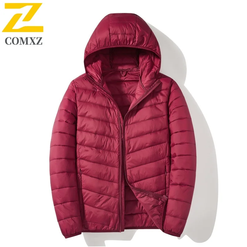 

COMXZ Luxury Brand Winter Jacket Solid Color Handsome Lightweight Travel Puffer Jacket Snow Minimalist Padding Coat Men Clothing