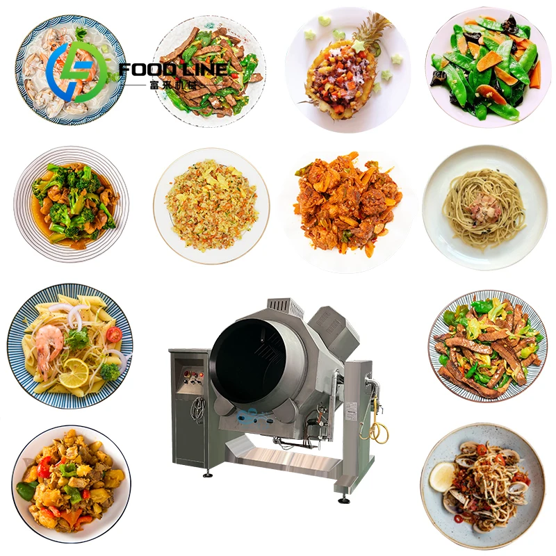 Commercial Fully Automatic Drum Cooking Pot Intelligent Cooker Restaurant Kitchen Stir Fry Robot Machine Customized