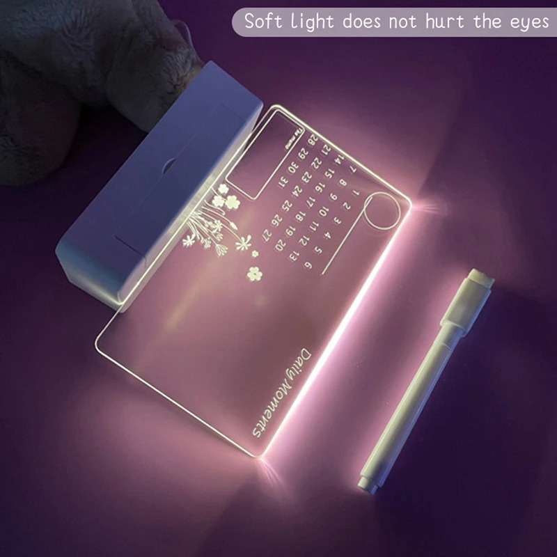 ملاحظة مجلس الإبداعية LED ضوء الليل USB رسالة مجلس عطلة ضوء مع قلم هدية للزينة مصباح الليل