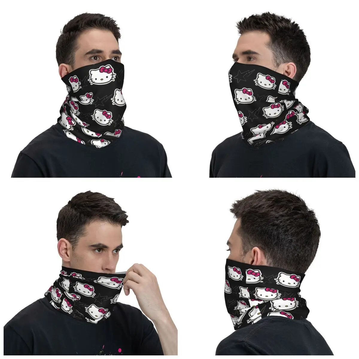 Olá Kitty Máscaras Impresso, Máscara de ciclismo, Corrida e Viagem Proteção Balaclava, Bandana na moda, Neck Warmer Máscaras