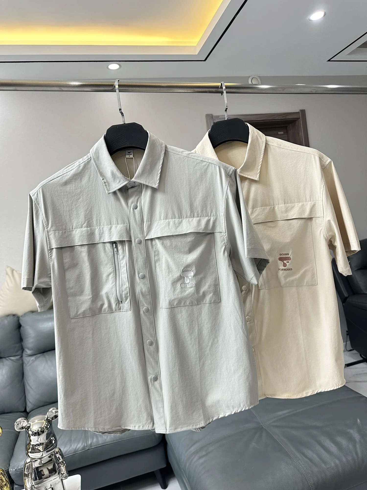

Ice Silk Short Sleeve Shirt Men's Casual Lightweight Quick Dry Comfortable Nylon Fabric Outdoor Functional Summer Shirt