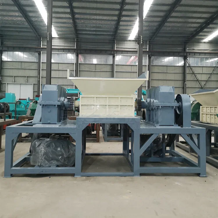 Scrap metal shredder recycling crusher machine double shaft metal used plastic shredder machine