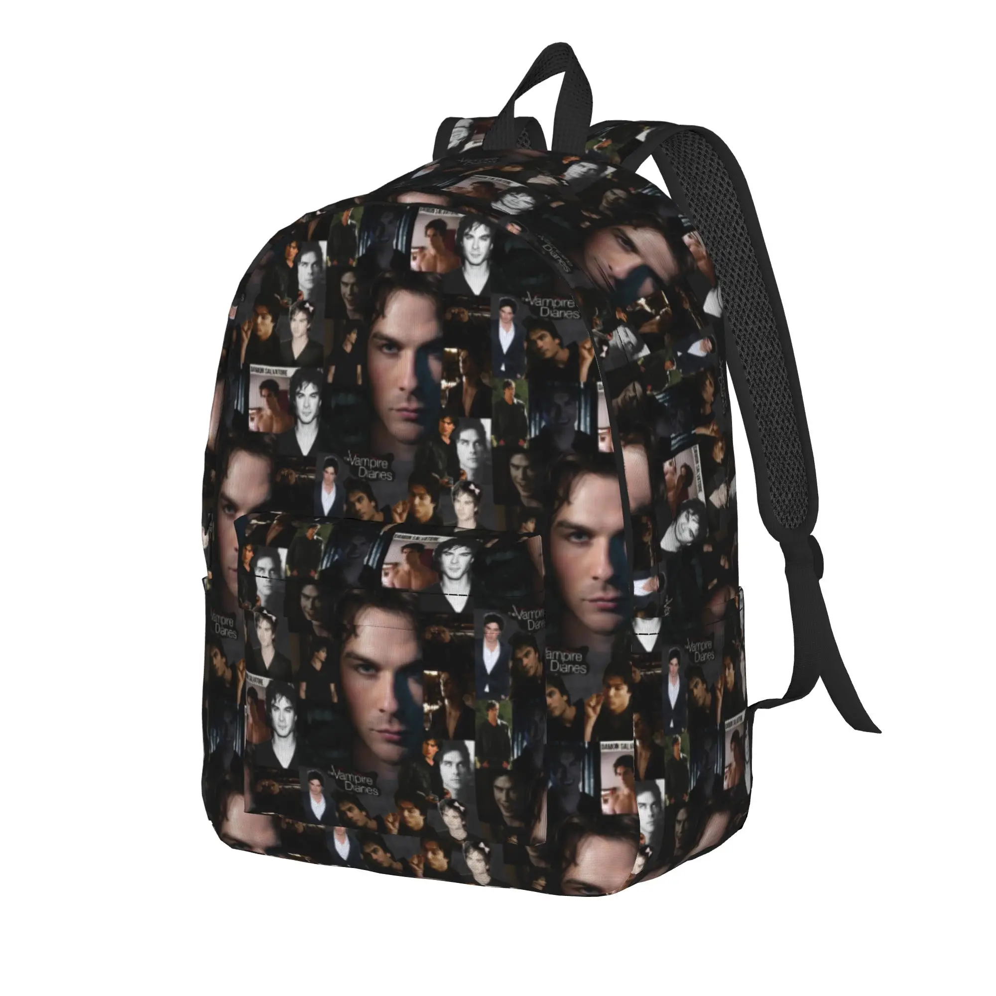 The Vampire Diaries Resuable Movie Backpack Damon Salvatore College Backpacks Men Design Pattern School Bags Fun Rucksack