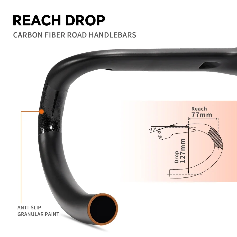 TOSEEK-Integrated Handlebar for Road Bike, Full Internal Cable Routing, Full Carbon, Within Spacers, 28.6mm Di2, Official