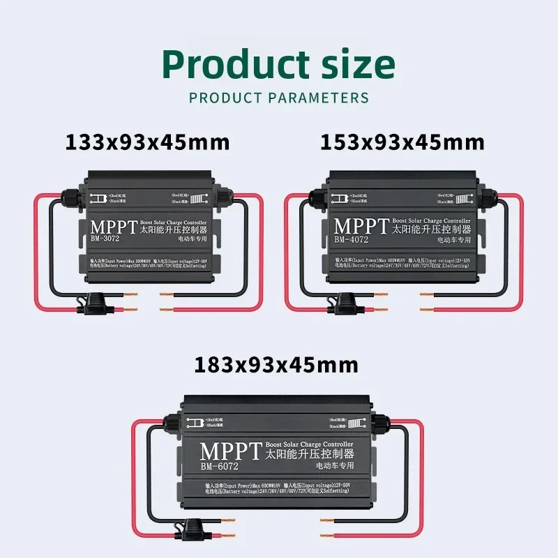 Solar boost controller 24v36v 48v60v72v 300W electric vehicle charging