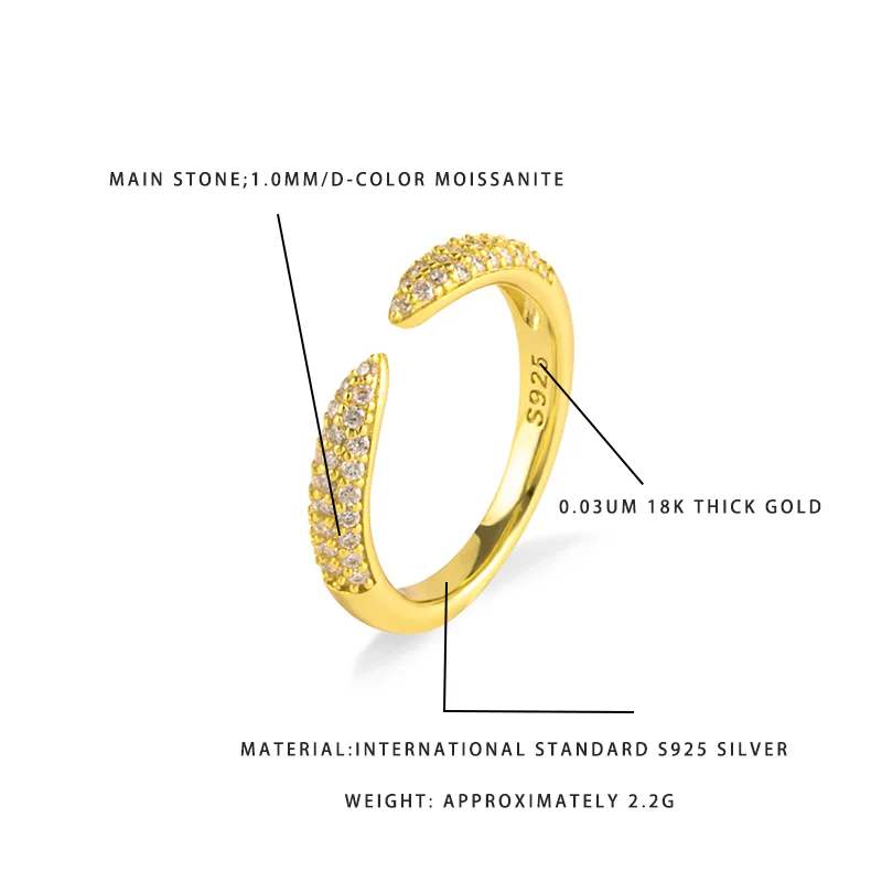 

Минималистичное кольцо с муассанитом цвета D, серебро S925, покрытие из 18-каратного золота, для повседневной носки, модное кольцо