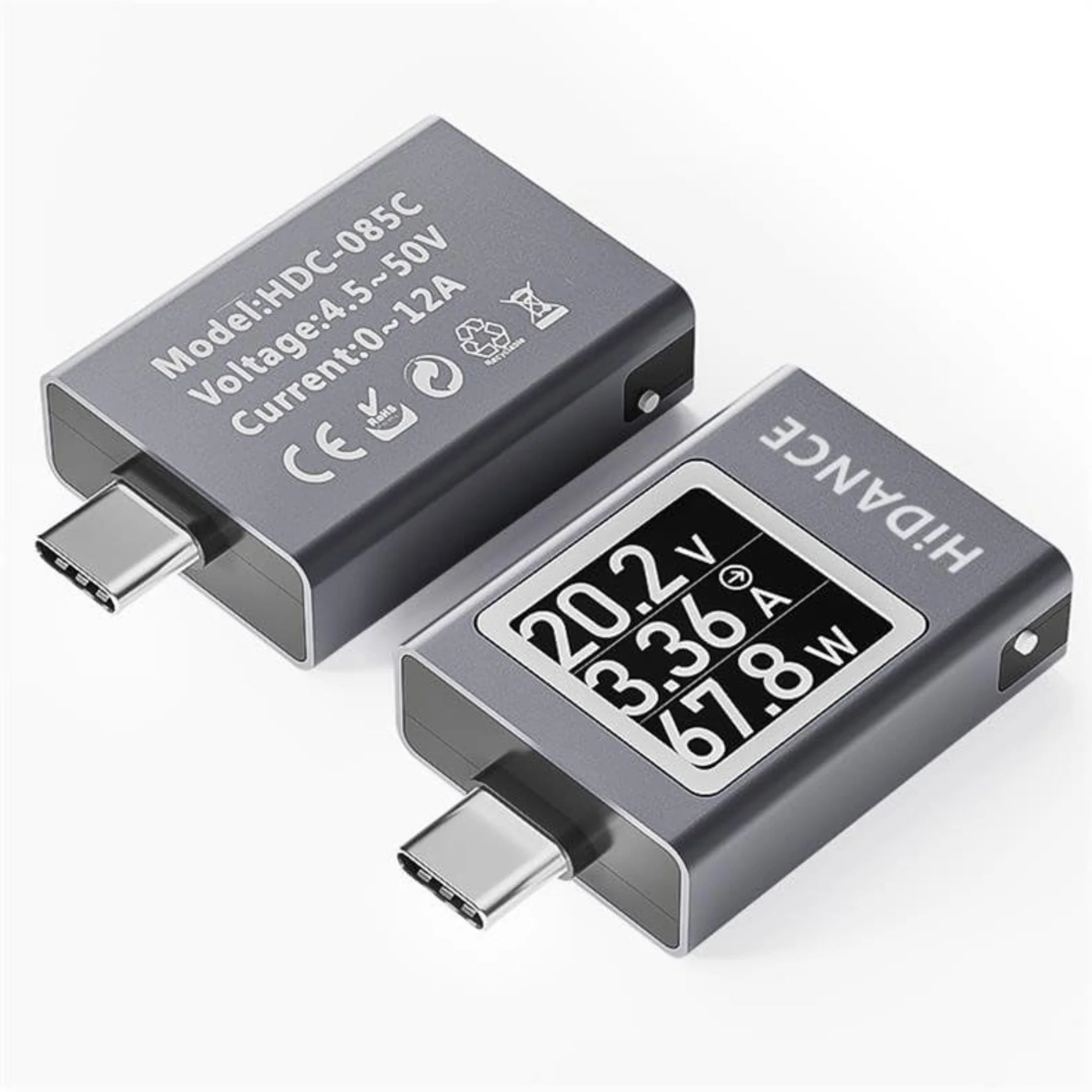 13 in 1 DC 4.5-50V 0-12A Multi-function Digital Display DC Voltage Ammeter Power Meter Type-c Cell Phone Charging PD3.1 Tester