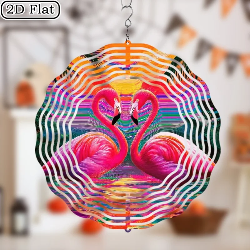 A Unique Pair of Flamingo Wind Spinner Gifts for Men And Women Hanging Wind Spinner, Metal Flamingo Wind Catcher