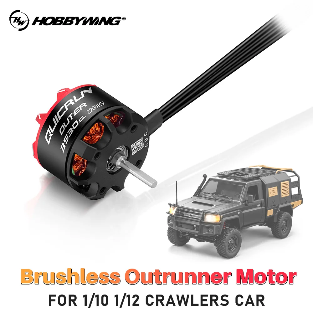 

Hobbywing Brushless Outrunner Motor 2-4S Lipo 3530SL 1700KV/2200KV Sensorless Motor Shaft 3.175mm For 1/10 1/12 Crawlers Car