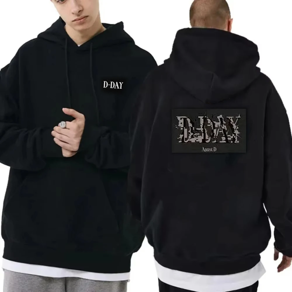 Kpop Suga D D-DAY Printed Hoodie Men's Women's Clothing Plus Size Graphic Top Autumn and Winter Fashion Clothes