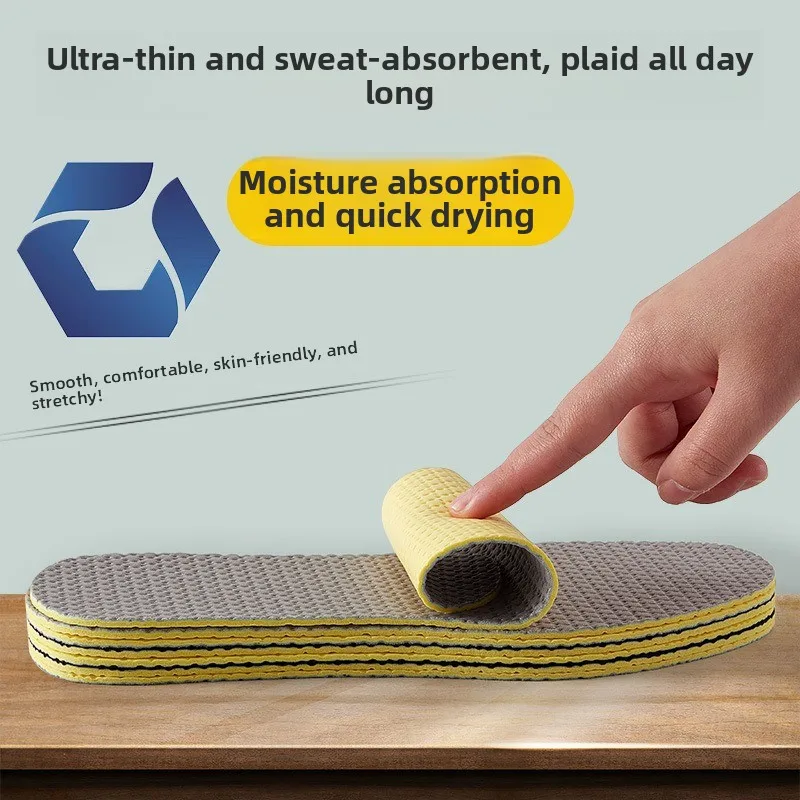 Summer Shoe Inserts For Men Women Breathable Deodorant Sweat Absorbent Ultra Soft Trimmable Barefoot Wear No‑Sock Sports