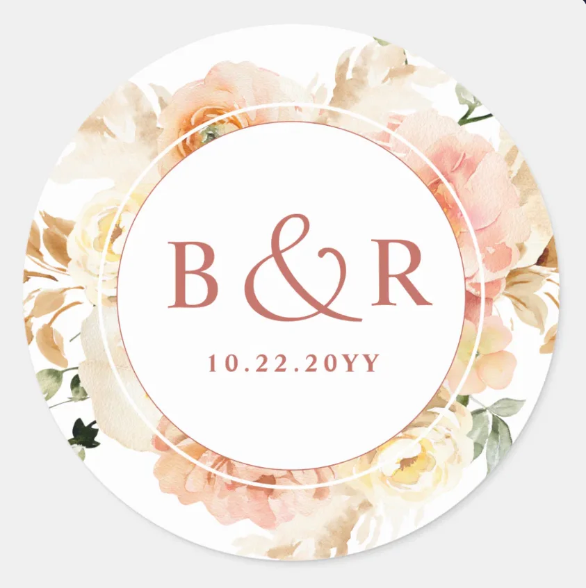 2026 Nieuwe Ronde Doopstickers en Aangepaste Logo Bruiloft Verjaardag Doopstickers Ontwerp Je Eigen Stickers