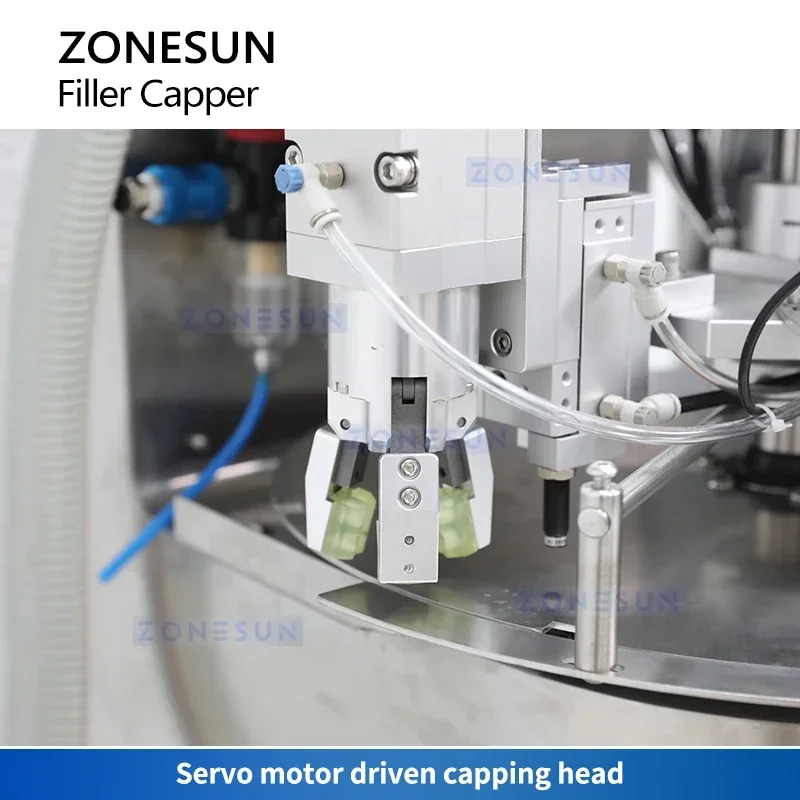 Zonesun Beccuccio Sacchetto Macchina imballatrice Rotary Liquid Filler Capper Monoblocco Servomotore Pompa a ingranaggi ZS-SVFC1