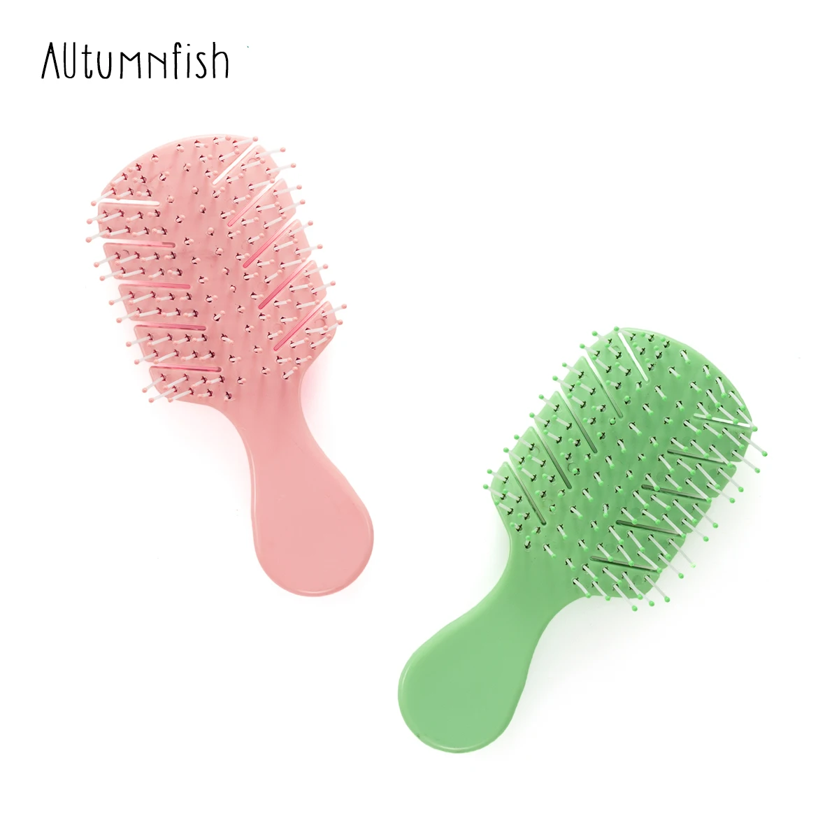 

Autumnfish Mini Fluffy Styling Comb Pink Green Scalp Massage Nylon Comb Teeth Women's Wet Roll Available Hair Styling Tool