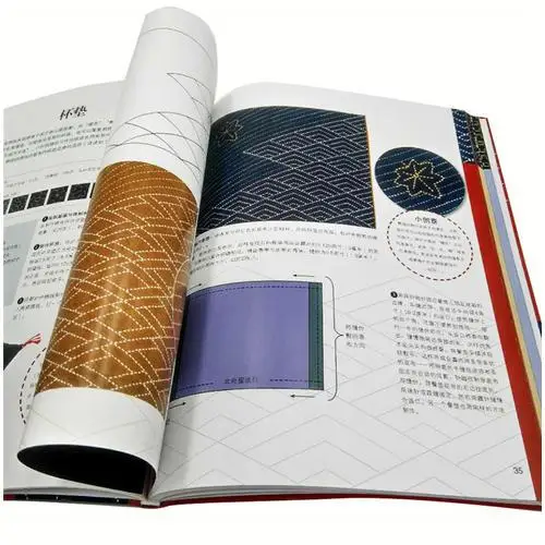 The UlOscar Sashiko Rim Cebook, Encyclopédie des motifs de broderie, livre exécutif de broderie d'épine bricolage