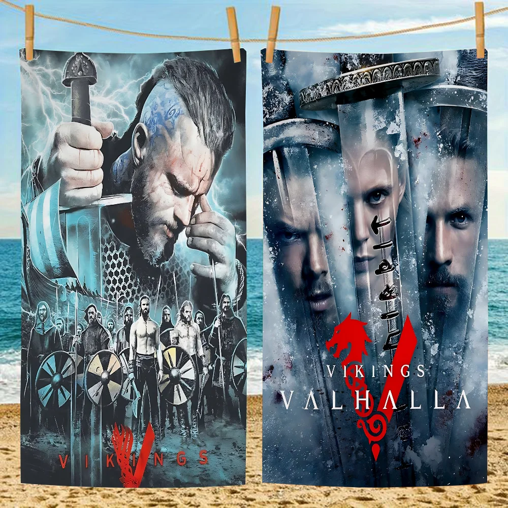 Movie V-Vikings Classic Vintage Microfiber Beach Towel Absorbent Quick Dry Soft Yoga Swimming Resort Mountain Climbing Towel