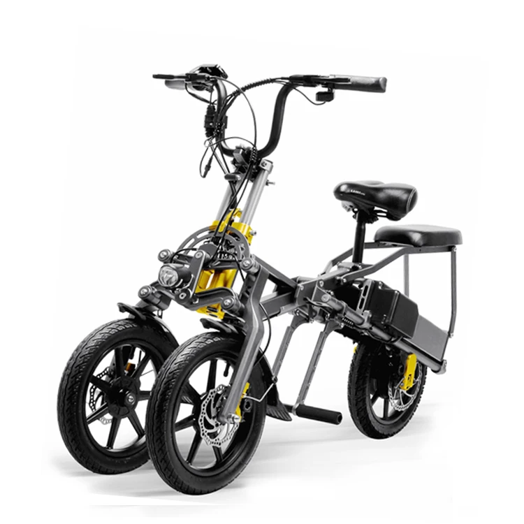 for Foldable 350w 48v ebike waterproof 3 wheels scooter 14inch folding electric bike