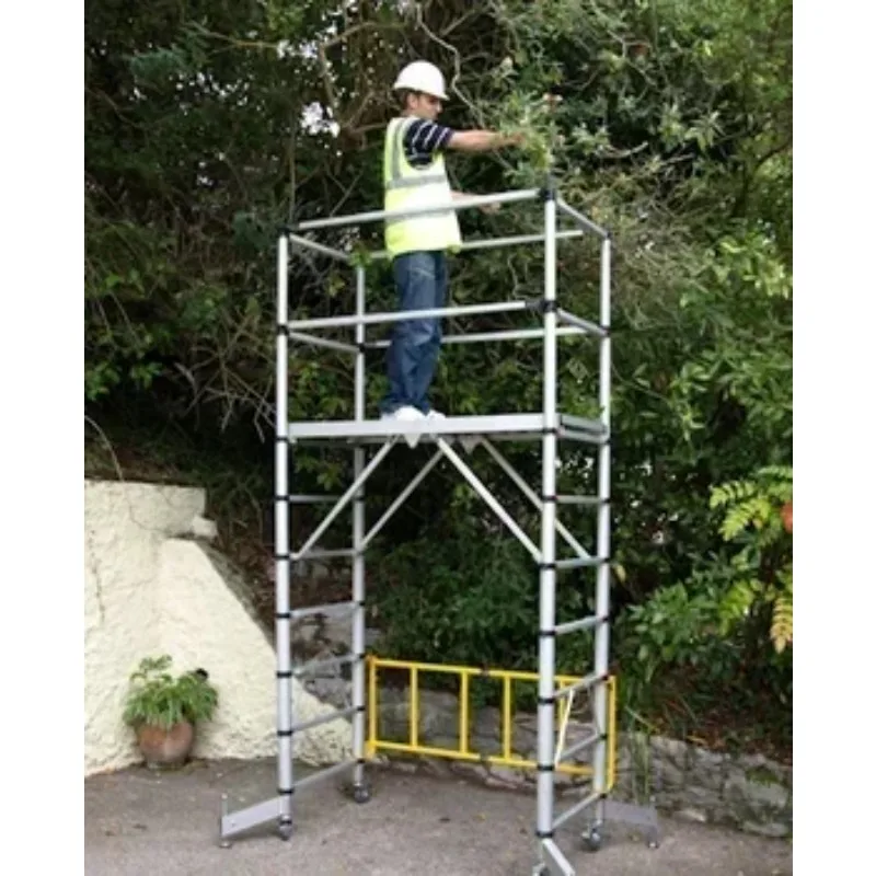 الألومنيوم الحديثة للطي تمديد تلسكوبي سقالة مزيج سلم معدات البناء للاستخدام الصناعي