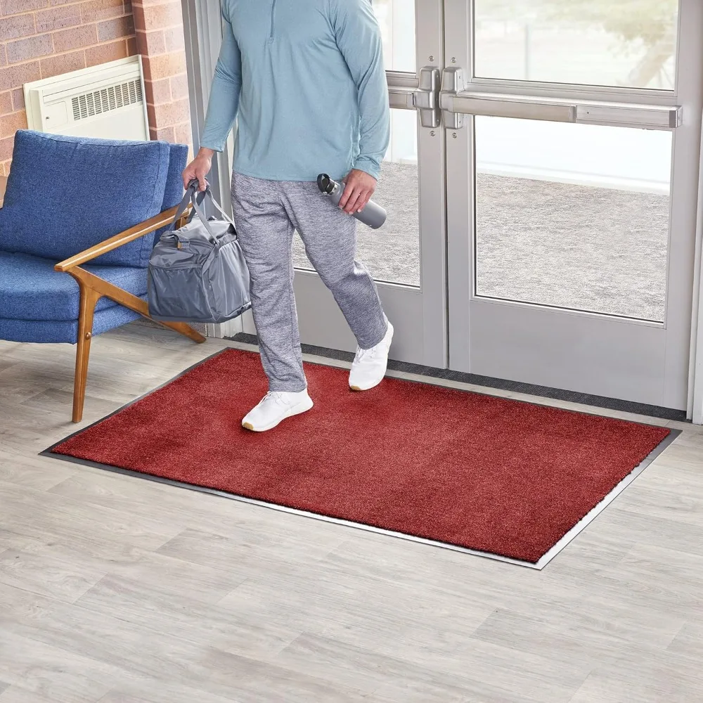 Durable plastic economical indoor/outdoor entrance floor mat with anti slip rubber backing,