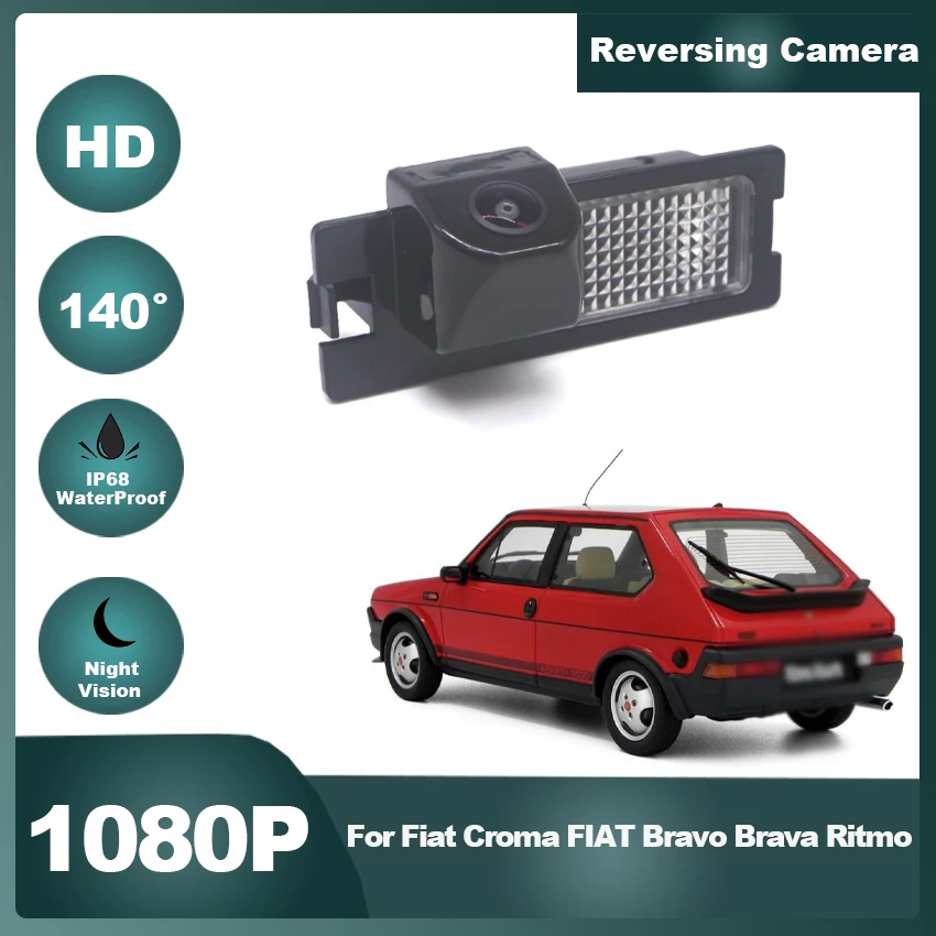 HD 1080p WaterProof IP68 + Wide Angle 140 Degree CCD For Fiat Croma  Bravo Brava Ritmo, Night Vision  Rear View Camera Car R