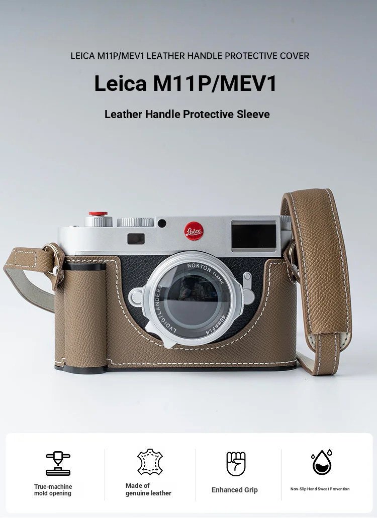 

Handmade genuine leather camera bag for Leica M11 camera handle protective case M11PMEV1 leather case base shoulder strap