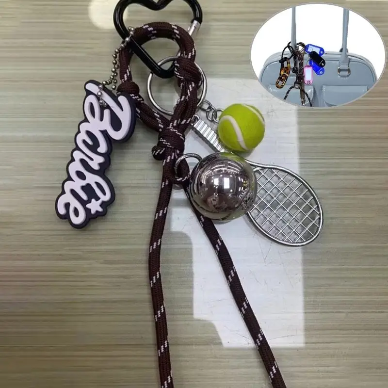 INS Hand Woven Bag Accessories Handmade Phone Ornament Keychain Nylon Rope Y2K Lady's Handbag Hanging Decors Stylish Bag Chains