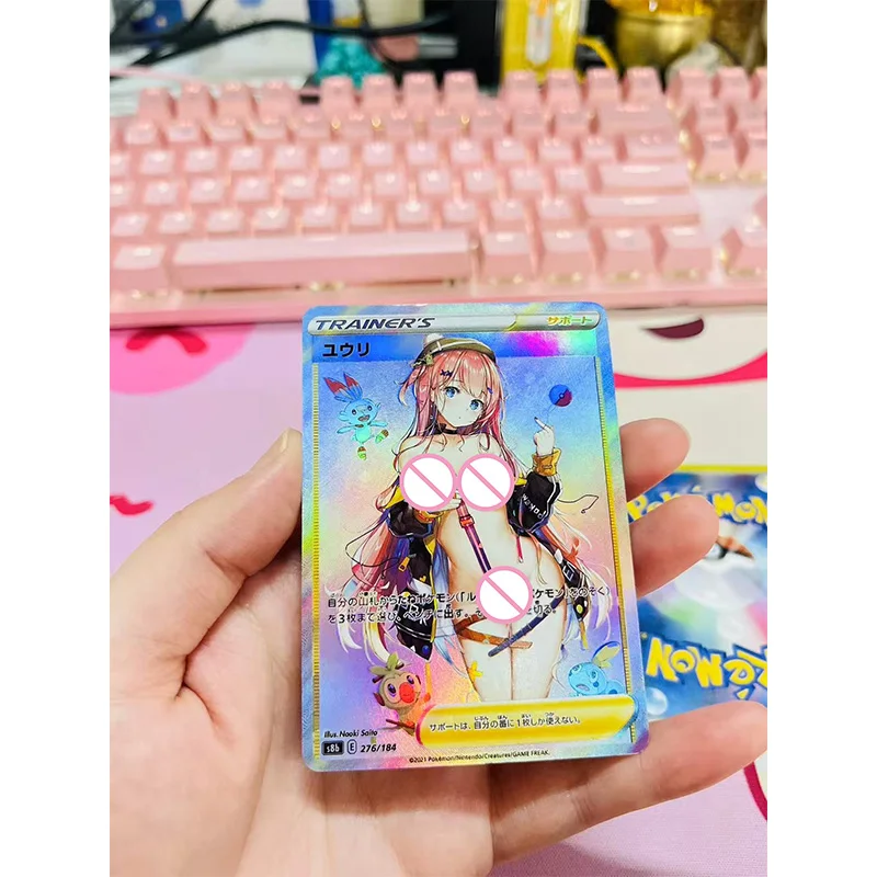 Anime Pokemon DIY ACG Gloria Speelgoed voor jongen Zeldzame Desktop Game Sexy Reflecterende Hot Stamping Collectible Card Kerst Verjaardagscadeau
