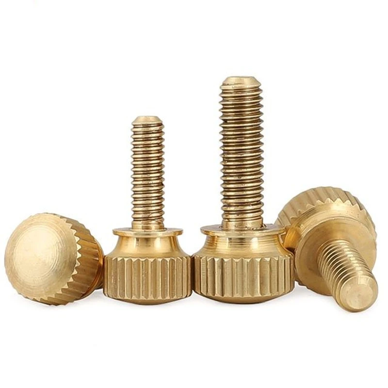 M3 M4 M5 M6x6/8/10/12/16/20/25mm Brass Hand Tighten Knurled Screws Copper Twist Knurled Bolts Computer Chass Bolt Thumb Screw