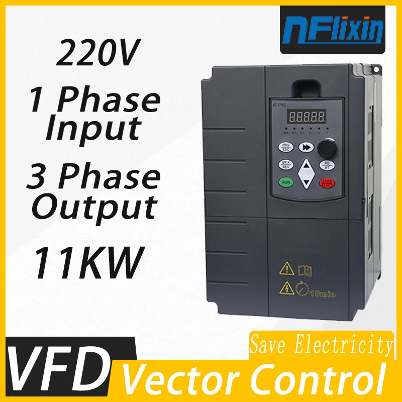 11/15/18.5/22/30/37/45KW 220V VFD 1P input 220v and 3P Output 220V Frequency Converter/Adjustable Speed Drive/Frequency Inverter