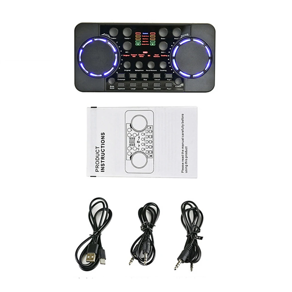 V300 pro Soundkarte Bluetooth-kompatible Audio mischer Effekte Aufnahme zubehör DJ Digital Effect Noise Reduction Console