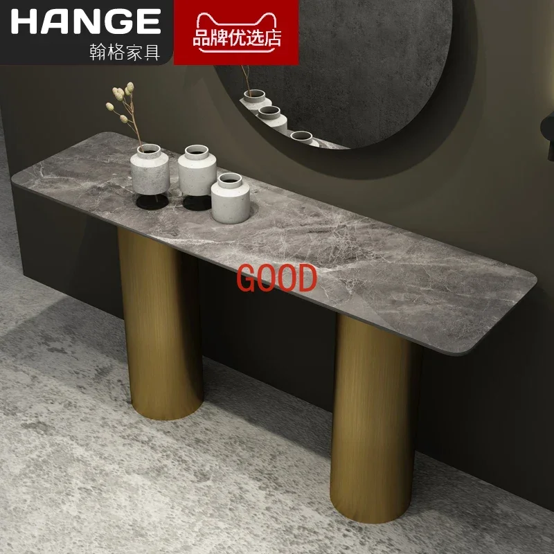 Wall Decoration a Long Narrow Table Designer Living Room Aisle Stone Plate Hallway Counter